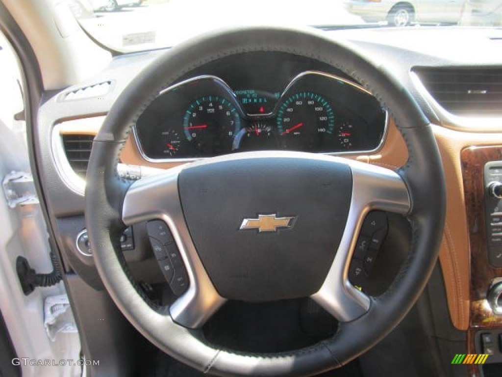 2014 Chevrolet Traverse LTZ AWD Ebony/Mojave Steering Wheel Photo #84985475