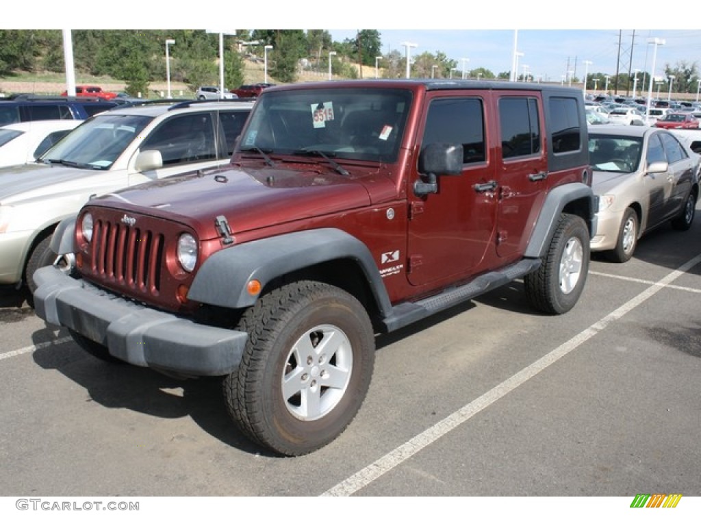 Red Rock Crystal Pearl 2008 Jeep Wrangler Unlimited X 4x4 Exterior Photo #84986600