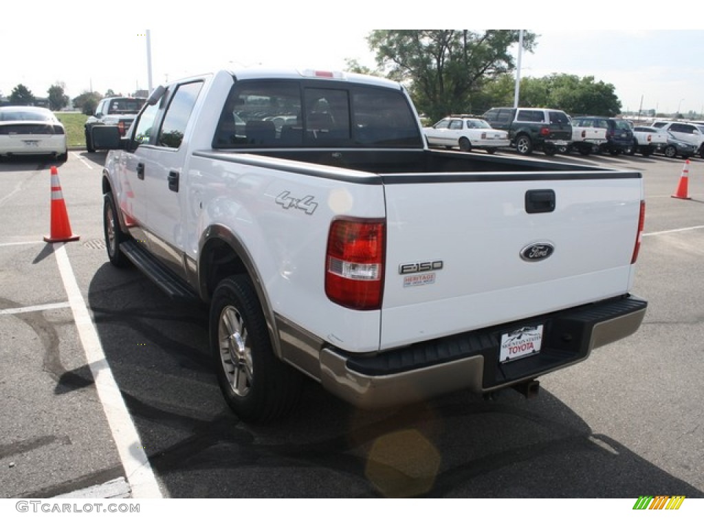 2005 F150 XLT SuperCrew 4x4 - Oxford White / Tan photo #3