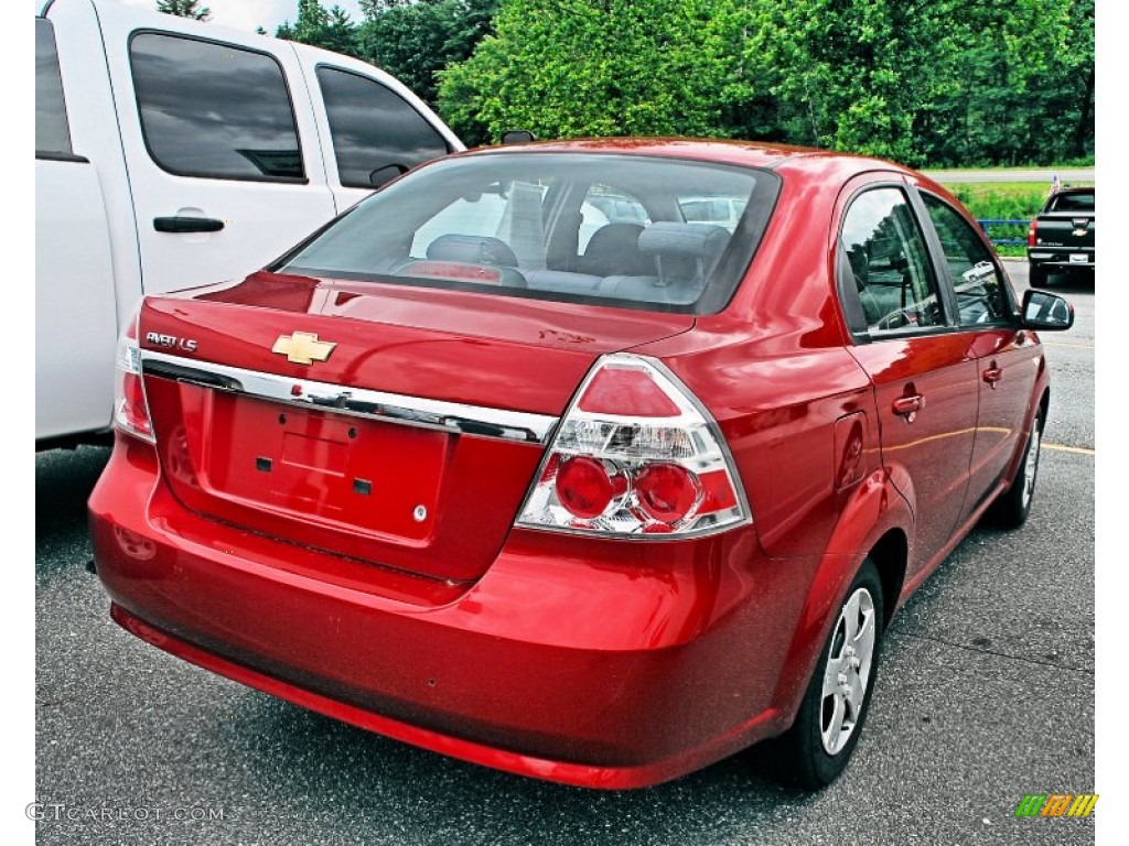 2007 Aveo LS Sedan - Sport Red / Charcoal Black photo #3