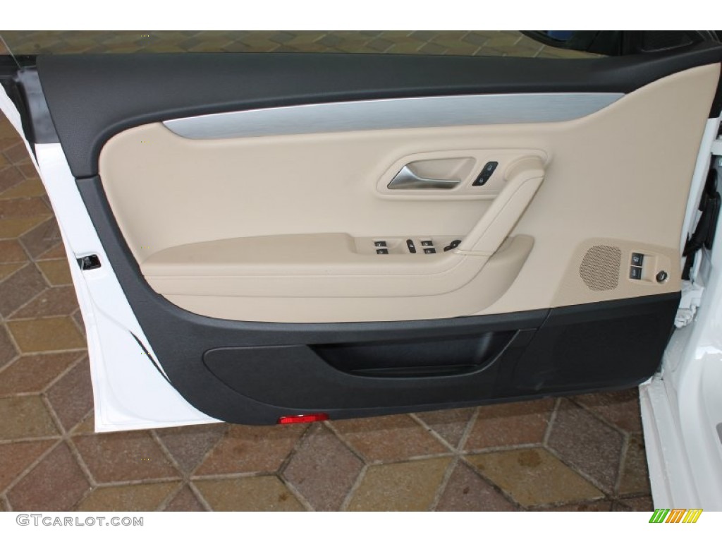 2014 Volkswagen CC R-Line Desert Beige/Black Door Panel Photo #84994940