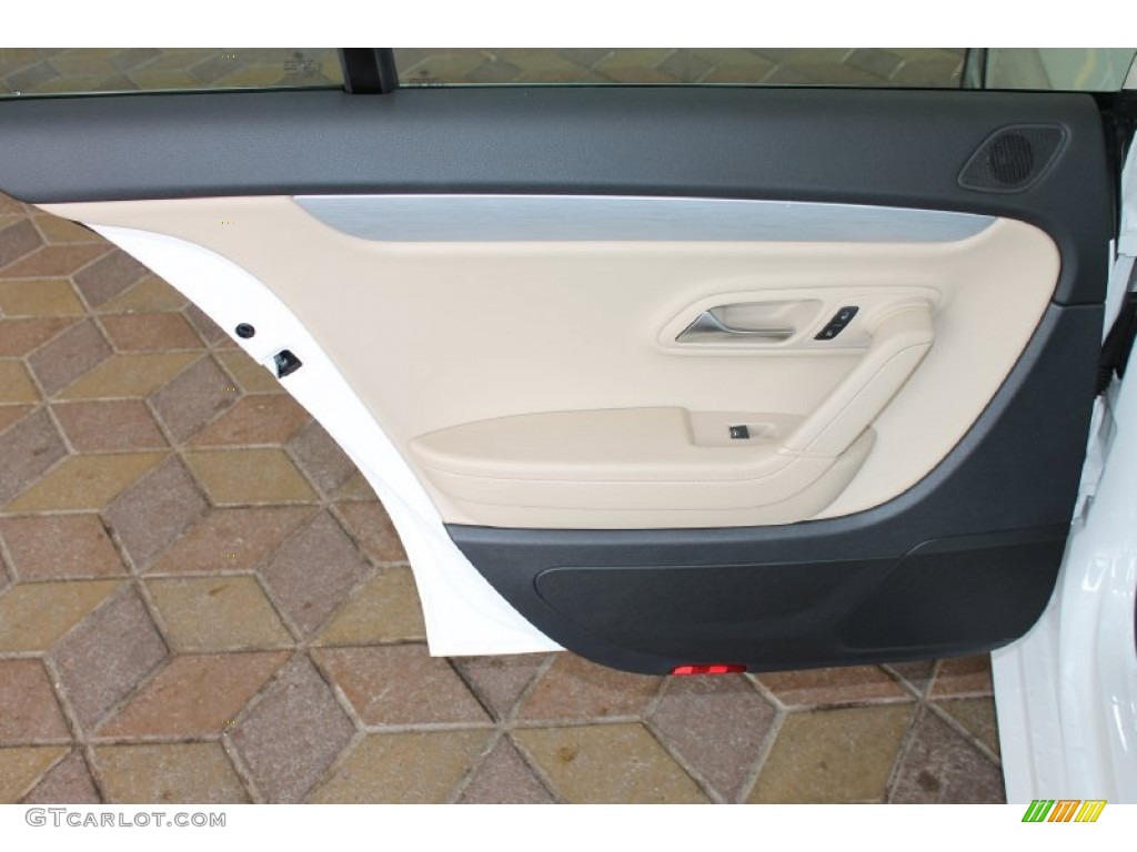 2014 Volkswagen CC R-Line Desert Beige/Black Door Panel Photo #84995288
