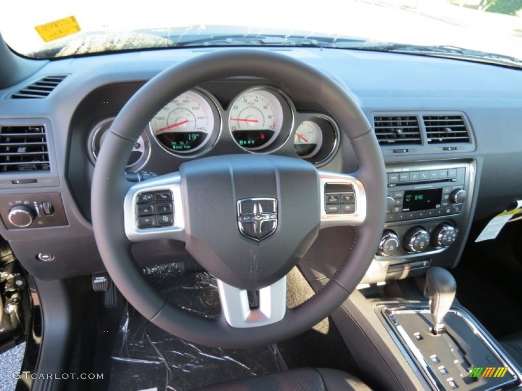2014 Dodge Challenger SXT Dark Slate Gray Steering Wheel Photo #85003484
