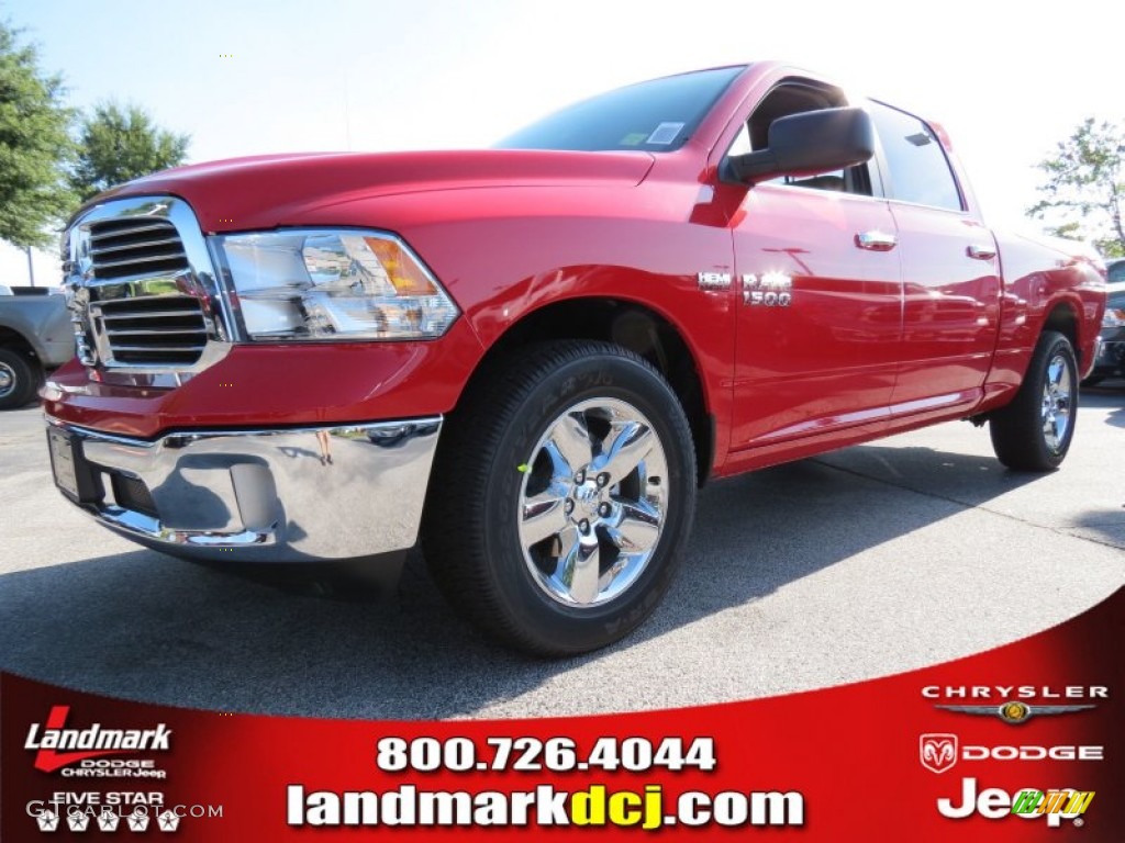 2013 1500 Big Horn Crew Cab - Flame Red / Black/Diesel Gray photo #1