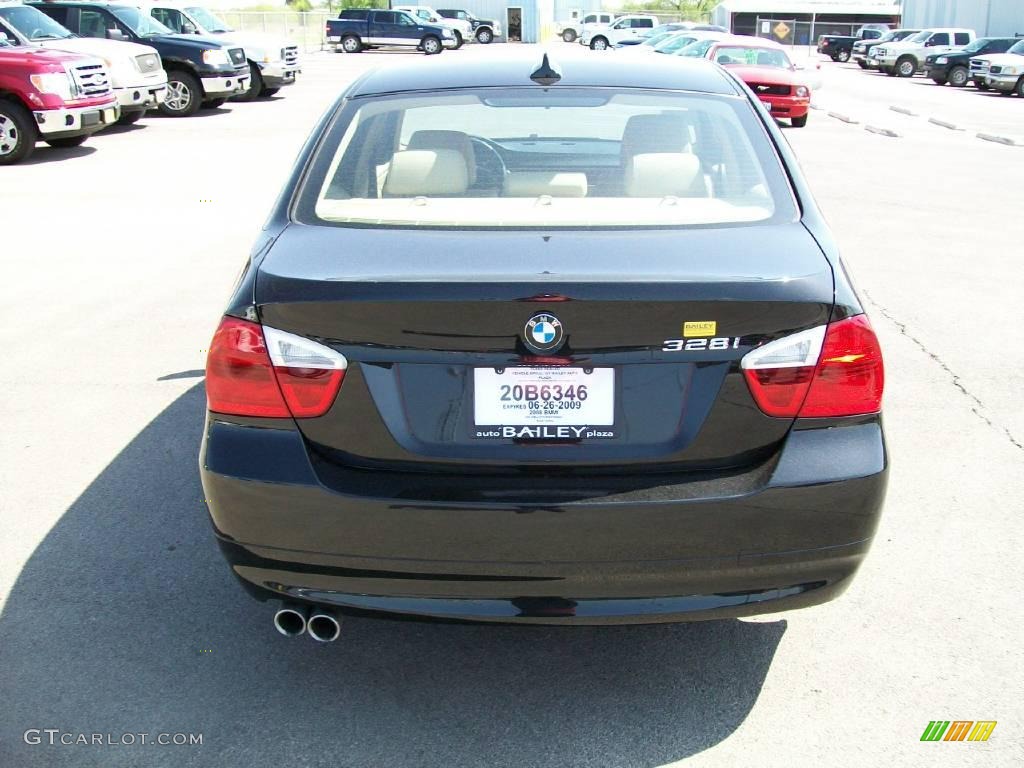 2008 3 Series 328i Sedan - Jet Black / Beige photo #5