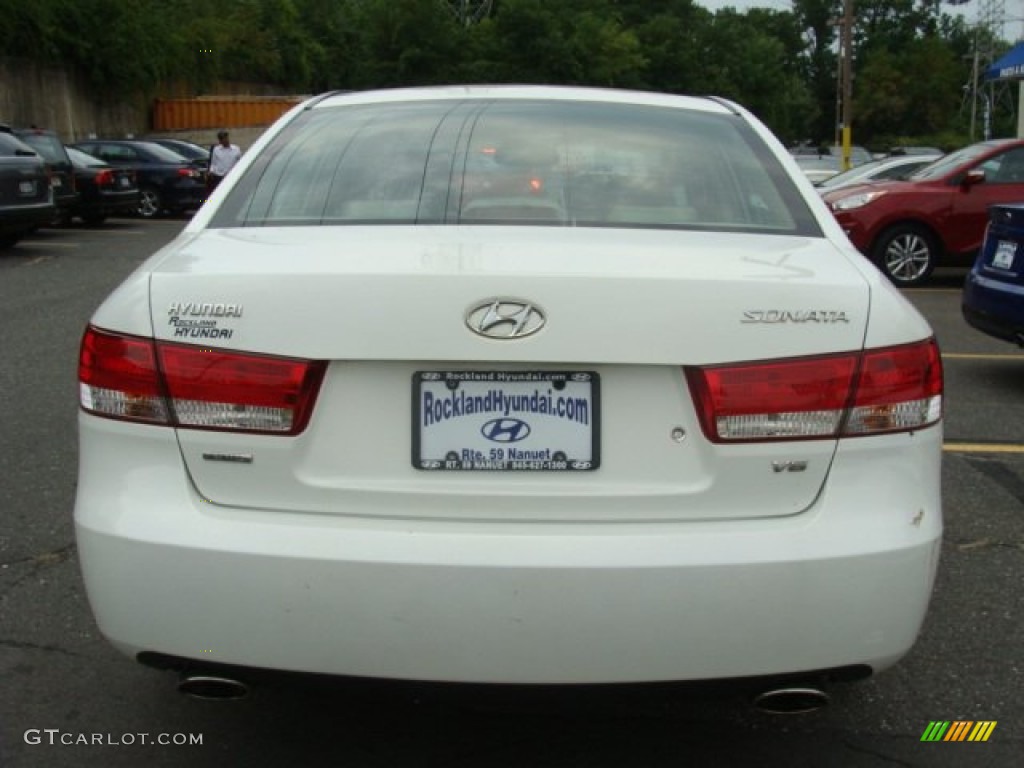 2007 Sonata SE V6 - Arctic White / Beige photo #5