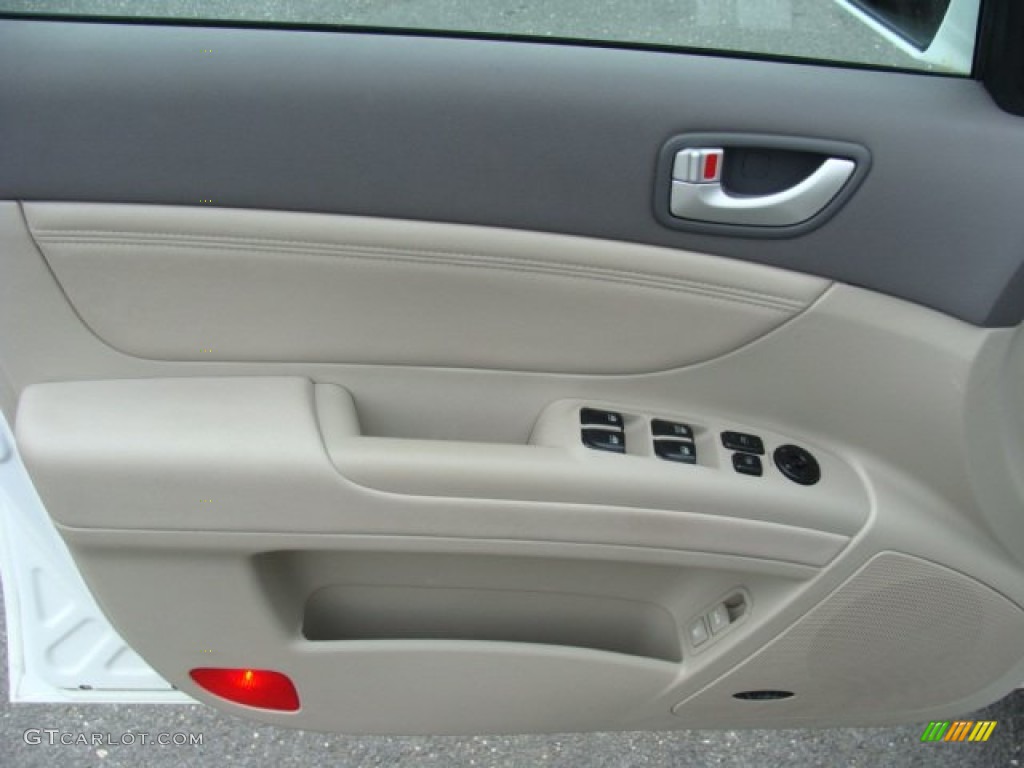 2007 Sonata SE V6 - Arctic White / Beige photo #7