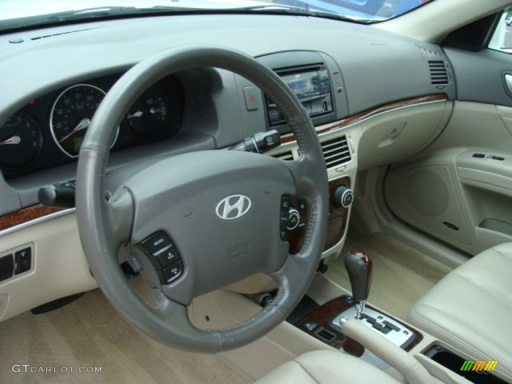 2007 Sonata SE V6 - Arctic White / Beige photo #9