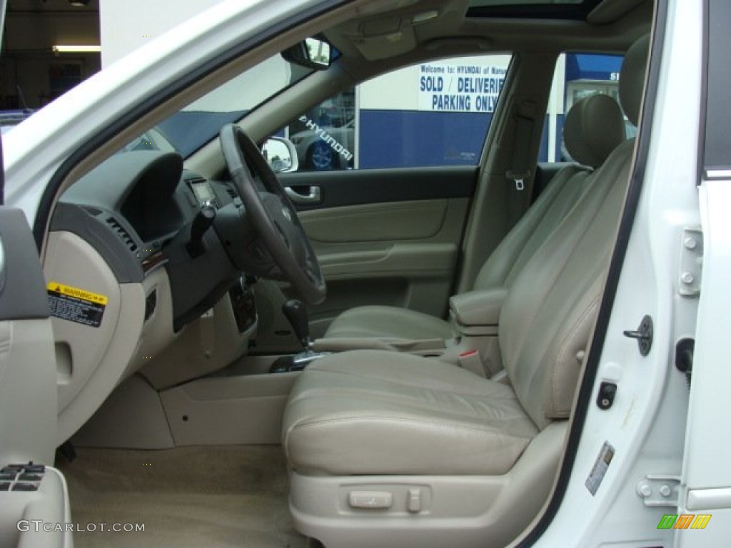 2007 Sonata SE V6 - Arctic White / Beige photo #10