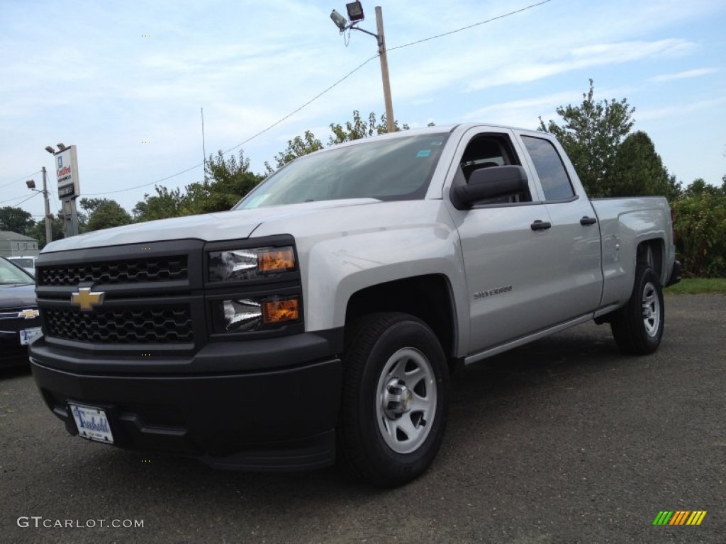 2014 Silverado 1500 WT Double Cab - Silver Ice Metallic / Jet Black/Dark Ash photo #1
