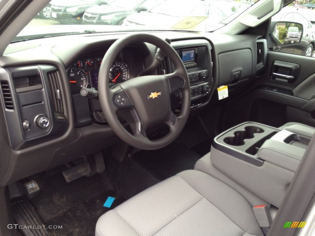 Jet Black/Dark Ash Interior 2014 Chevrolet Silverado 1500 WT Double Cab Photo #85010825