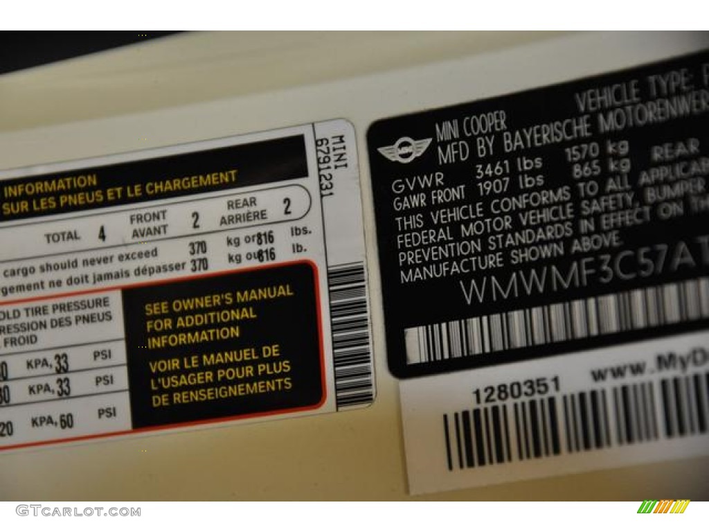 2010 Cooper Hardtop - Pepper White / Grey/Carbon Black photo #25