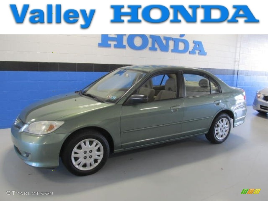 2004 Civic LX Sedan - Galapagos Green / Ivory Beige photo #1