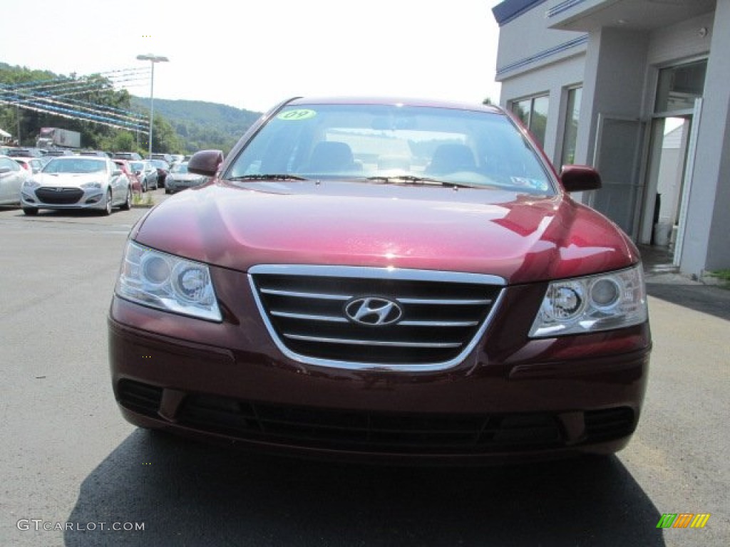 2009 Sonata GLS - Dark Cherry Red / Camel photo #4