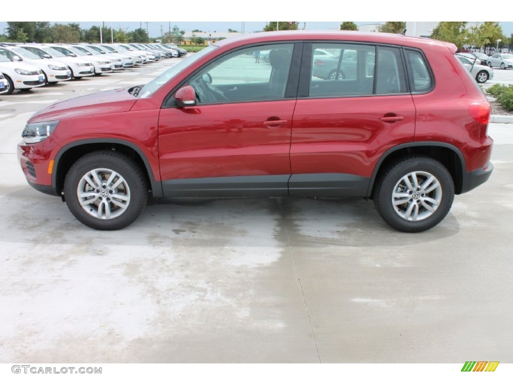 2014 Tiguan S - Wild Cherry Metallic / Black photo #5