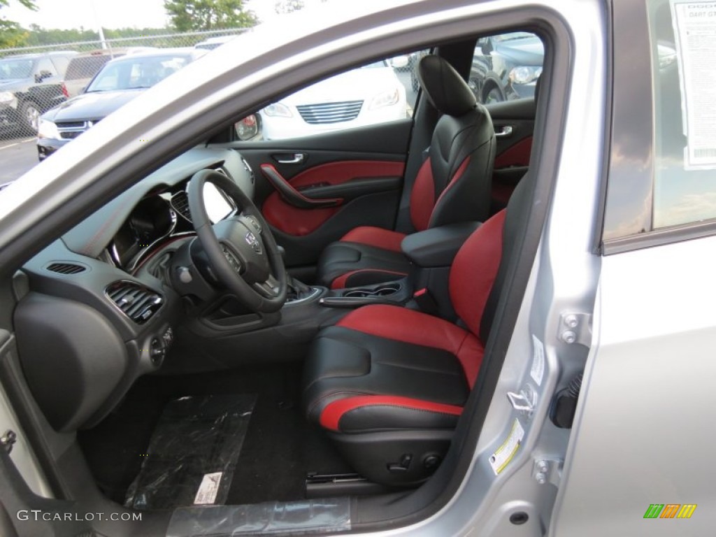 Black/Ruby Red Interior 2013 Dodge Dart GT Photo #85025836