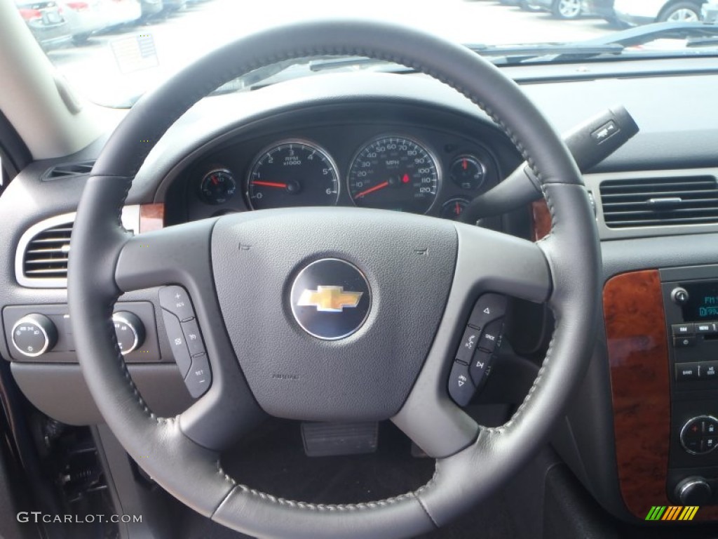 2011 Chevrolet Silverado 1500 LTZ Extended Cab 4x4 Ebony Steering Wheel Photo #85026160