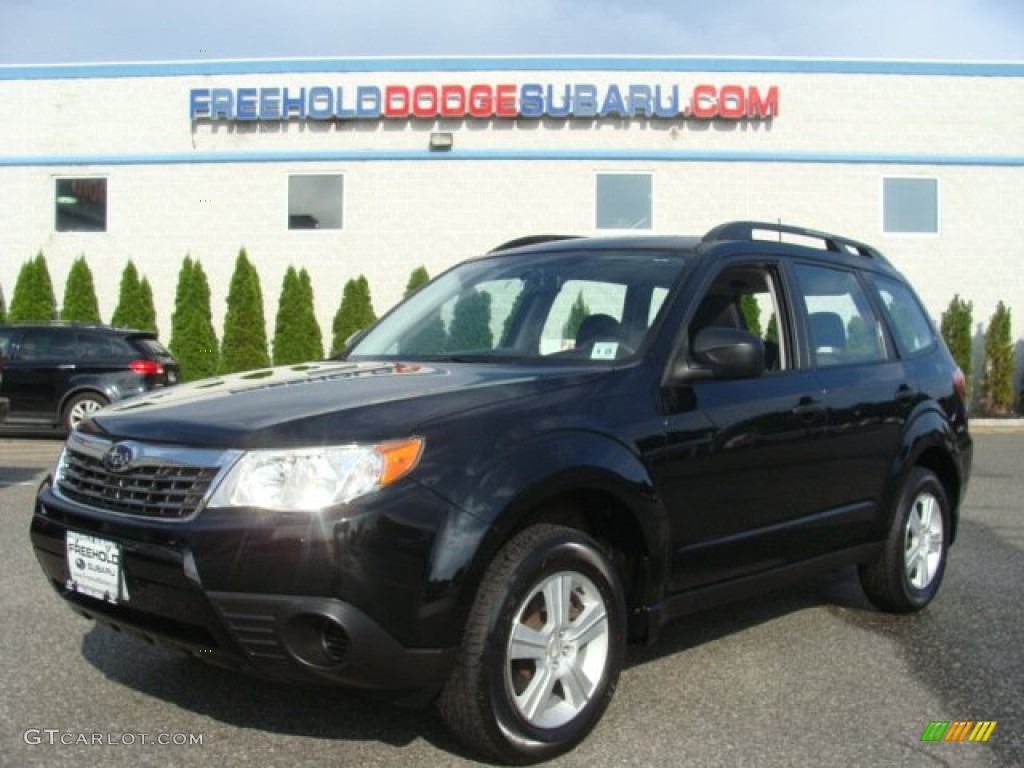 2010 Forester 2.5 X Premium - Obsidian Black Pearl / Black photo #1