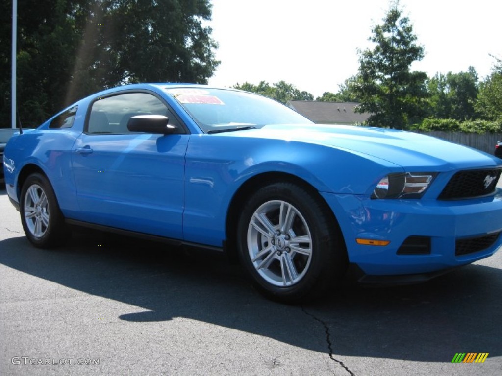 2011 Mustang V6 Coupe - Grabber Blue / Charcoal Black photo #3