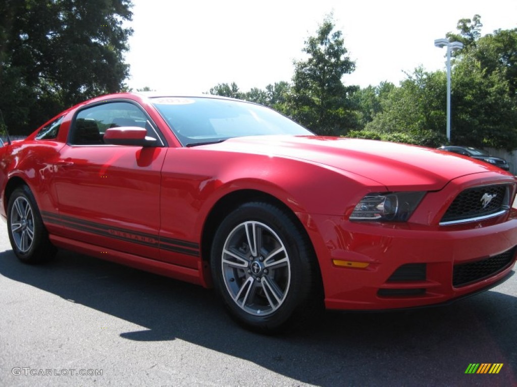 2013 Mustang V6 Premium Coupe - Race Red / Charcoal Black photo #3