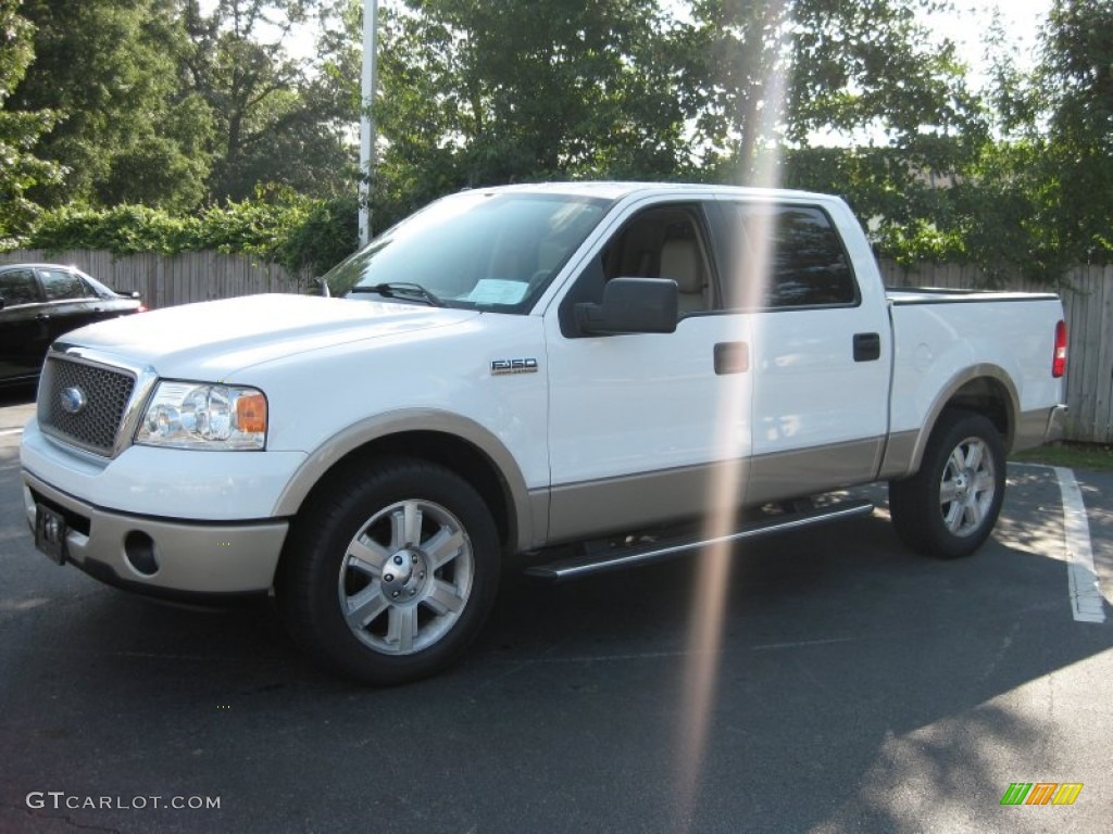 2008 F150 Lariat SuperCrew - Oxford White / Tan photo #1