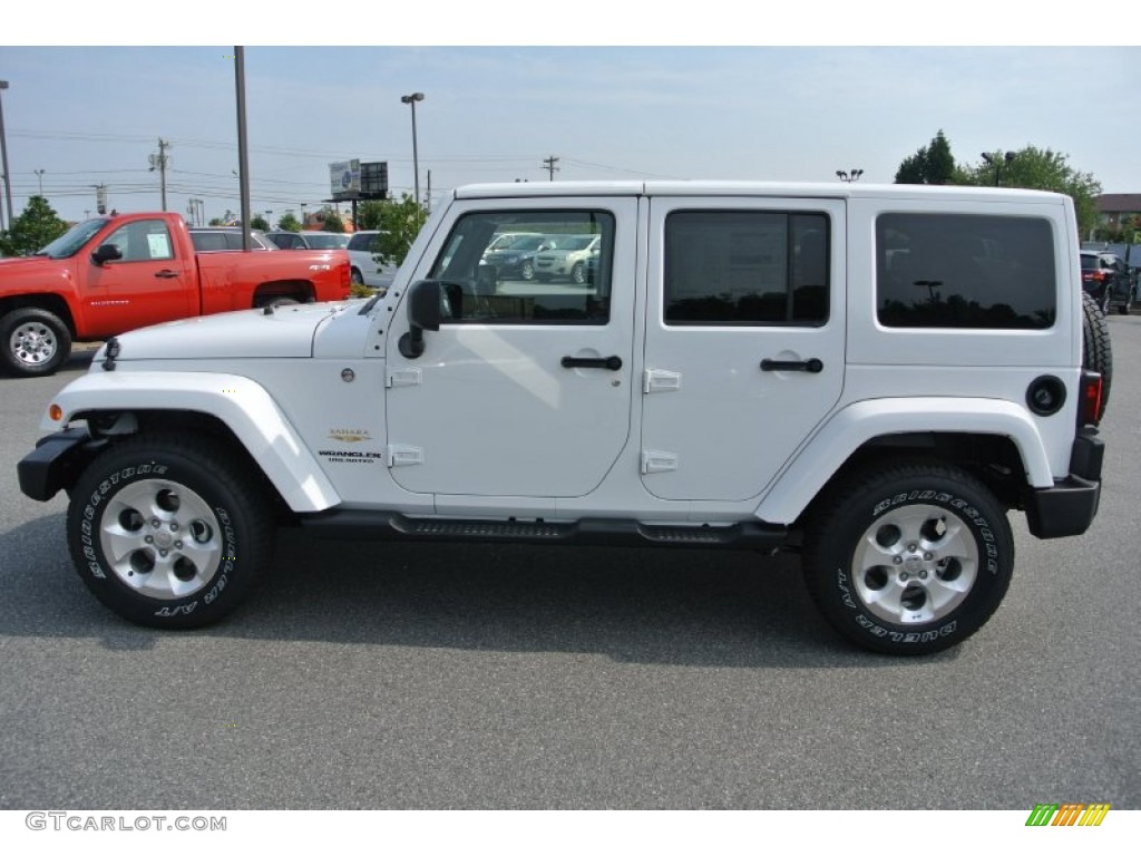 Bright White 2014 Jeep Wrangler Unlimited Sahara 4x4 Exterior Photo #85029364