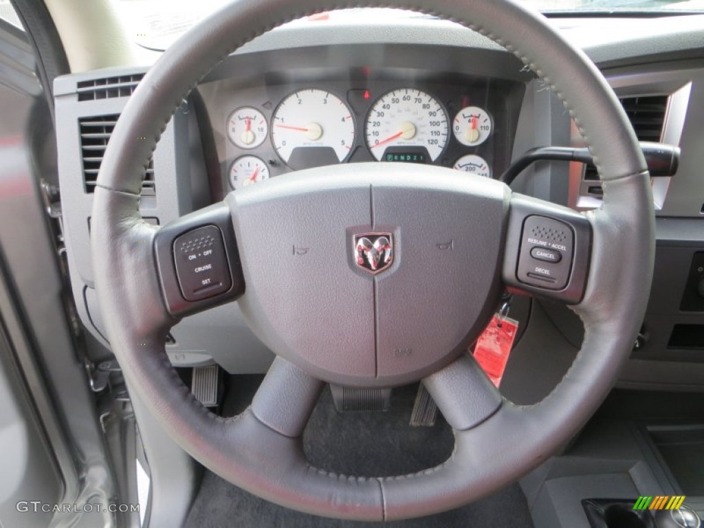 2007 Dodge Ram 2500 SLT Quad Cab 4x4 Medium Slate Gray Steering Wheel Photo #85029481