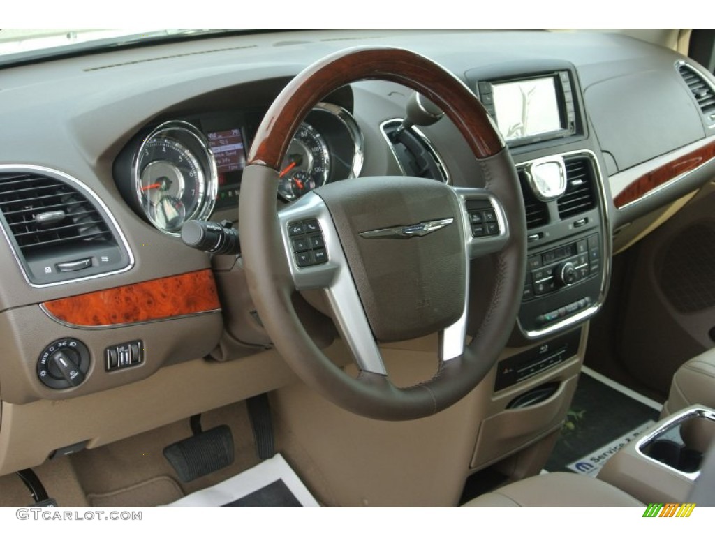 2014 Chrysler Town & Country Limited Dark Frost Beige/Medium Frost Beige Steering Wheel Photo #85030336