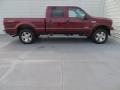 2006 Dark Toreador Red Metallic Ford F250 Super Duty Lariat Crew Cab 4x4  photo #3