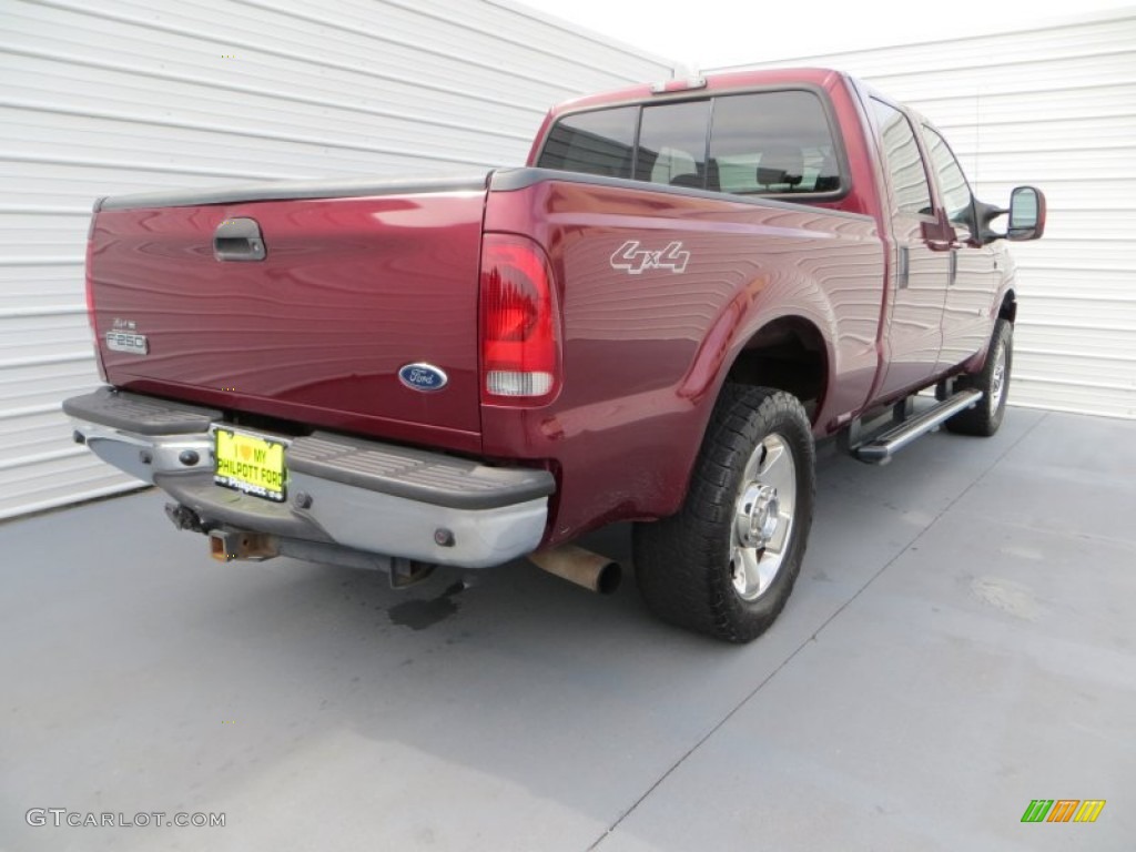 2006 F250 Super Duty Lariat Crew Cab 4x4 - Dark Toreador Red Metallic / Medium Flint photo #4
