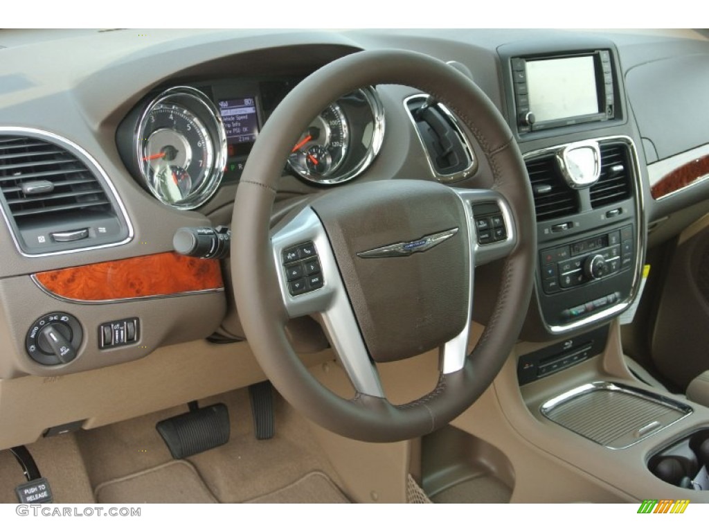 2014 Chrysler Town & Country Touring-L Dark Frost Beige/Medium Frost Beige Steering Wheel Photo #85031848