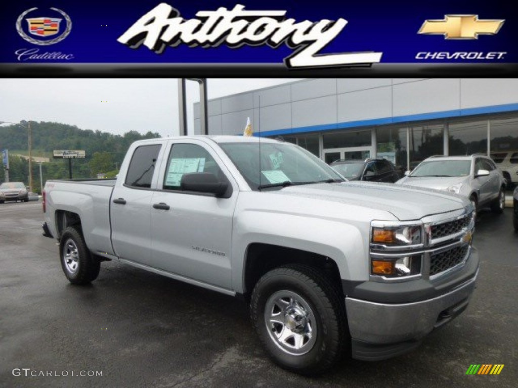 2014 Silverado 1500 WT Double Cab 4x4 - Silver Ice Metallic / Jet Black/Dark Ash photo #1