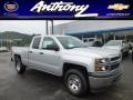 2014 Silver Ice Metallic Chevrolet Silverado 1500 WT Double Cab 4x4  photo #1