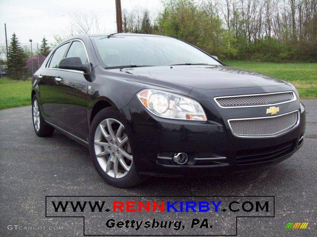 2008 Malibu LTZ Sedan - Black Granite Metallic / Ebony/Brick Red photo #1