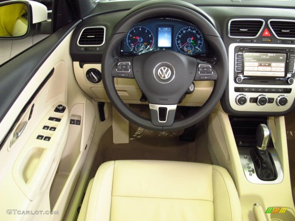 2014 Volkswagen Eos Executive Cornsilk Beige Dashboard Photo #85034254
