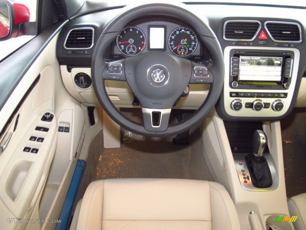 2014 Volkswagen Eos Executive Cornsilk Beige Dashboard Photo #85034788