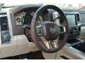 2013 Ram 3500 Canyon Brown/Light Frost Beige Interior Steering Wheel Photo