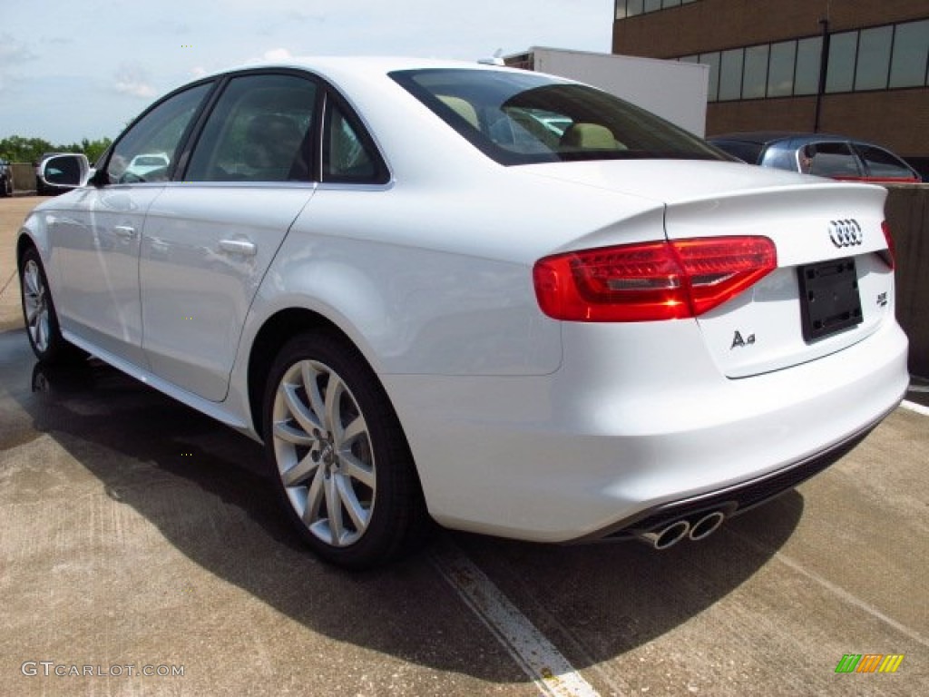 2014 A4 2.0T quattro Sedan - Glacier White Metallic / Velvet Beige/Moor Brown photo #4