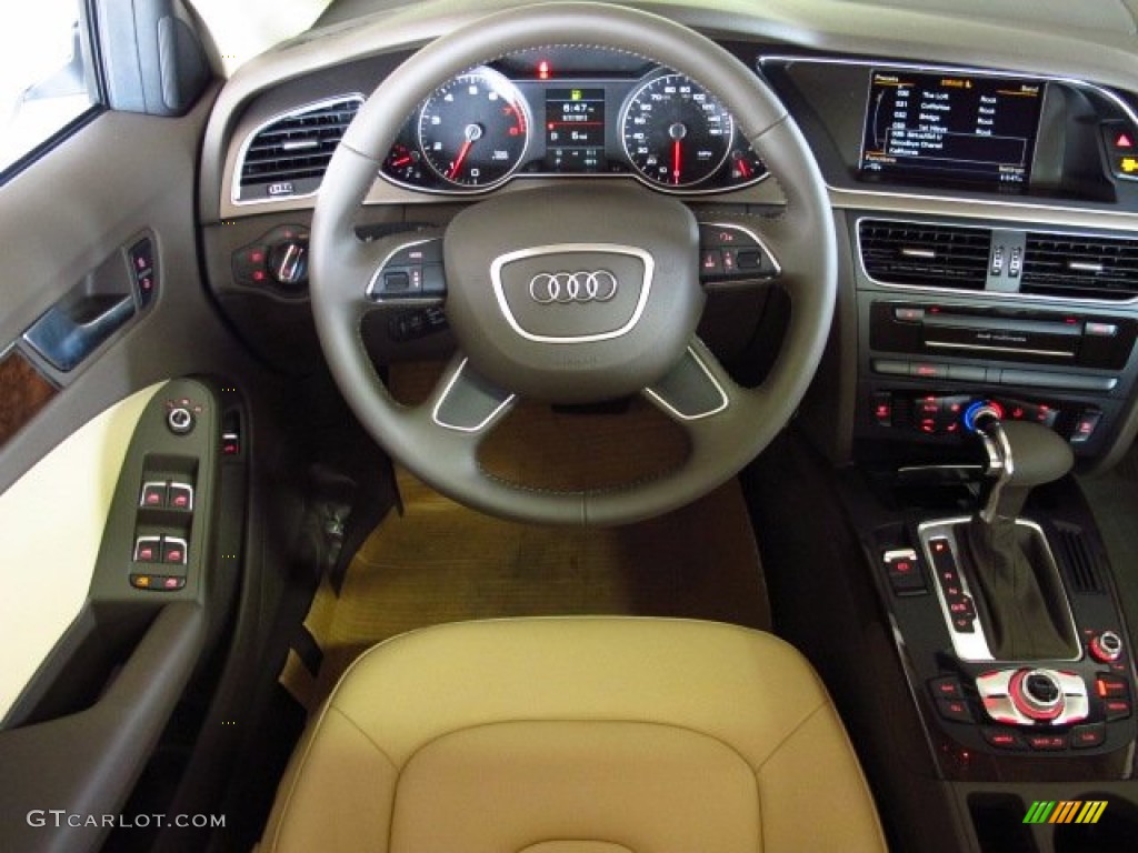 2014 A4 2.0T quattro Sedan - Glacier White Metallic / Velvet Beige/Moor Brown photo #13