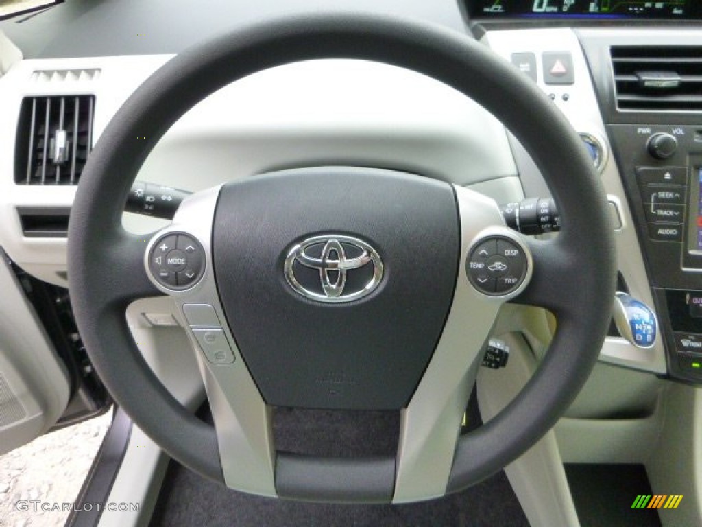 2013 Toyota Prius v Two Hybrid Misty Gray Steering Wheel Photo #85037821