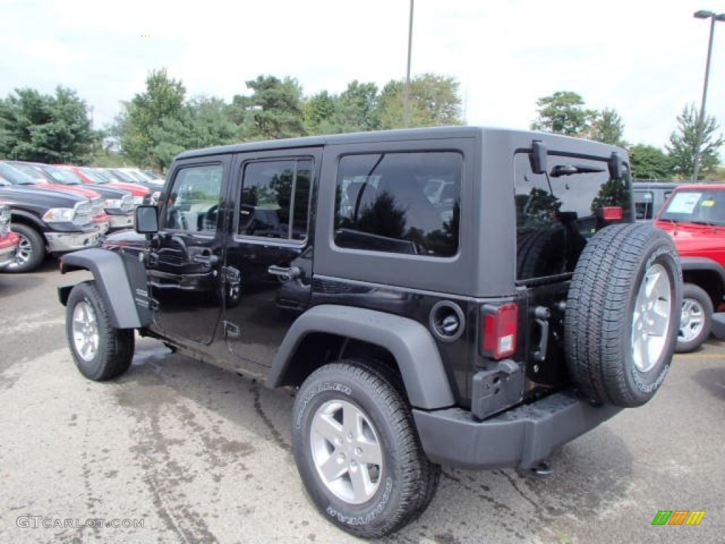Black 2014 Jeep Wrangler Unlimited Sport S 4x4 Exterior Photo #85038175