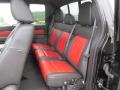2011 Ford F150 Raptor Black/Orange Interior Rear Seat Photo