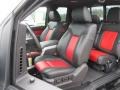 2011 Ford F150 Raptor Black/Orange Interior Front Seat Photo