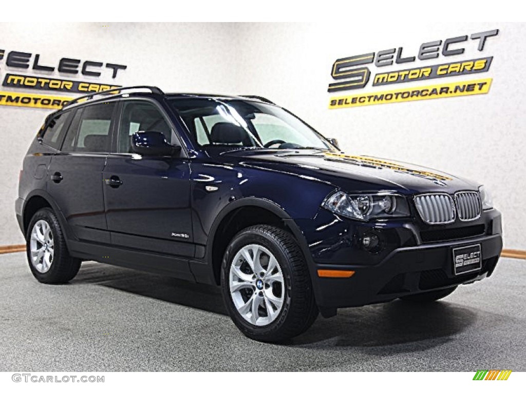 2010 X3 xDrive30i - Monaco Blue Metallic / Black photo #3