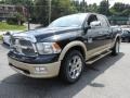 2012 Black Dodge Ram 1500 Laramie Longhorn Crew Cab 4x4  photo #3