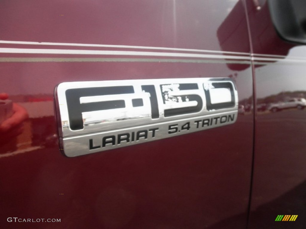 2005 F150 Lariat SuperCrew 4x4 - Dark Toreador Red Metallic / Black photo #5