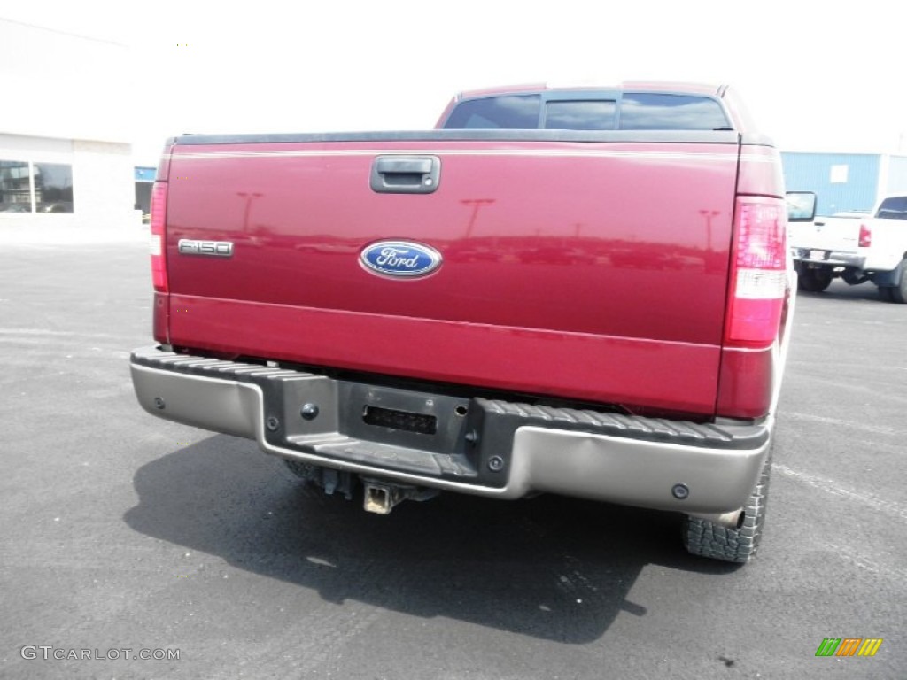 2005 F150 Lariat SuperCrew 4x4 - Dark Toreador Red Metallic / Black photo #28