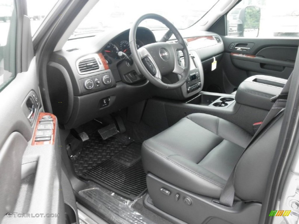 Ebony Interior 2014 GMC Sierra 3500HD SLT Crew Cab Photo #85045633