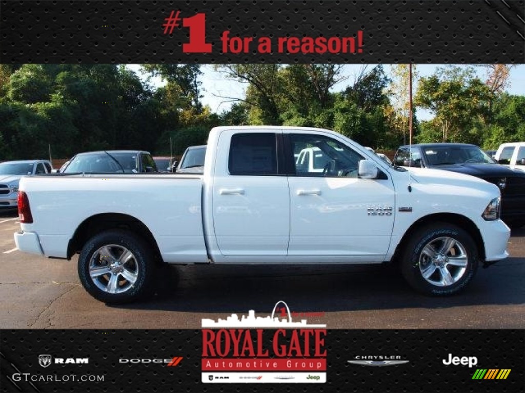 2014 1500 Sport Quad Cab 4x4 - Bright White / Black photo #1