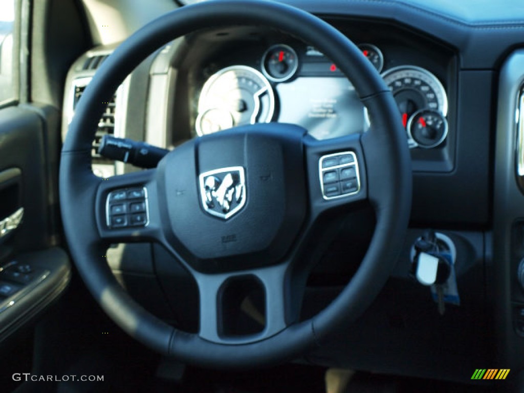 2014 Ram 1500 Sport Quad Cab 4x4 Black Steering Wheel Photo #85045891